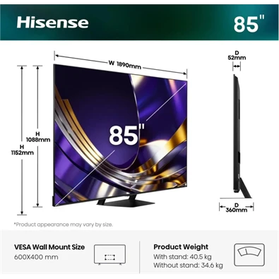 Hisense 85U7S 85″ MiniLED Smart TV