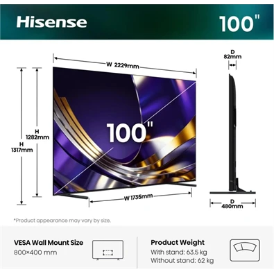 Hisense 100U7S 100″ MiniLED Smart TV