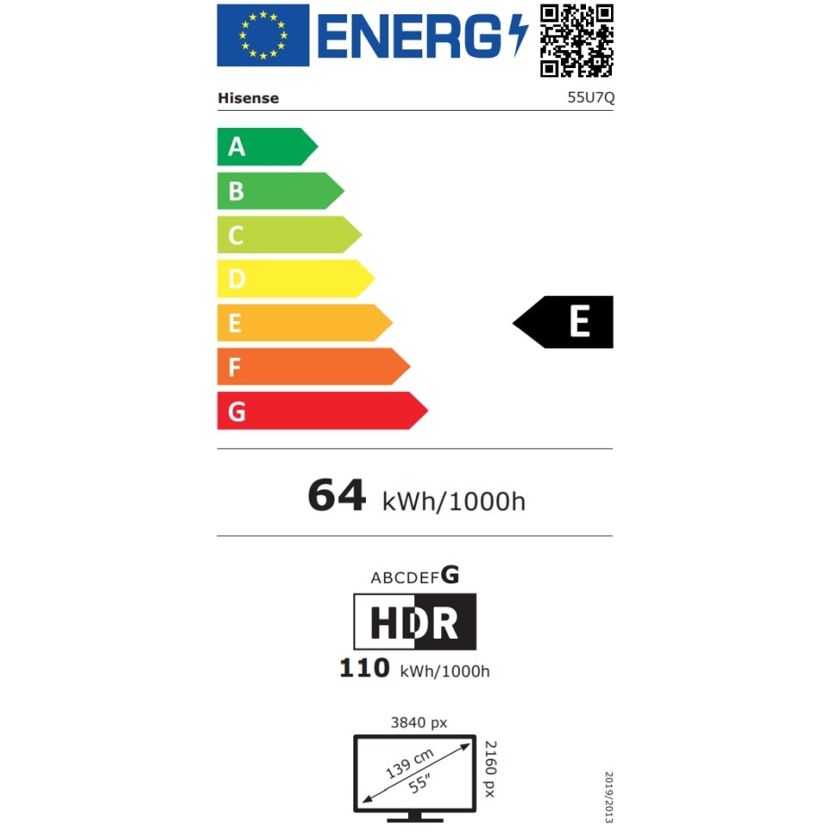 HISENSE 55U7Q 55 hüvelykes 4K Smart TV