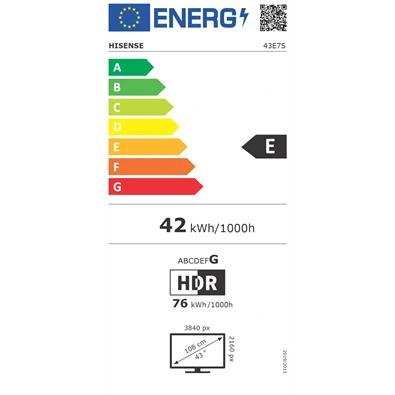 Hisense 43E7S 43 hüvelykes QLED Smart TV