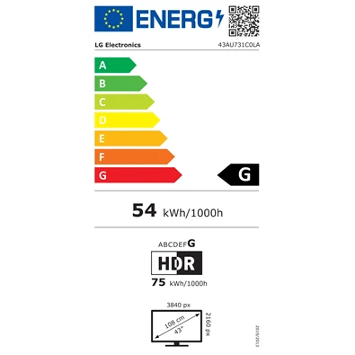 LG 43AU731C0LA.AEUQ 43 hüvelykes 4K UHD Smart LED TV