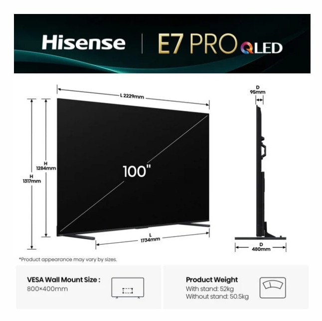 Hisense 100E7S 100 hüvelykes TV